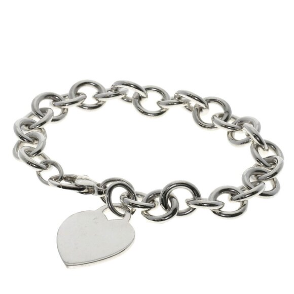 TIFFANY Silver Heart Charm Bracelet